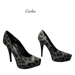 Carlos Platonic Animal Print Platform Stiletto Heels Size 6